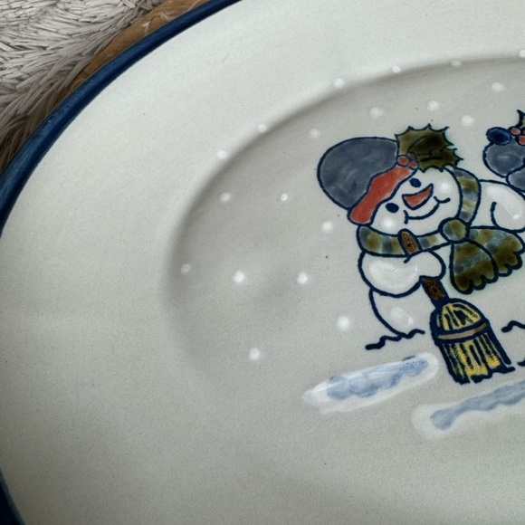 RARE VINTAGE LOUISVILLE POTTERY SNOWMAN SERVING PLATTER LIKE NEW - Picture 3 of 8